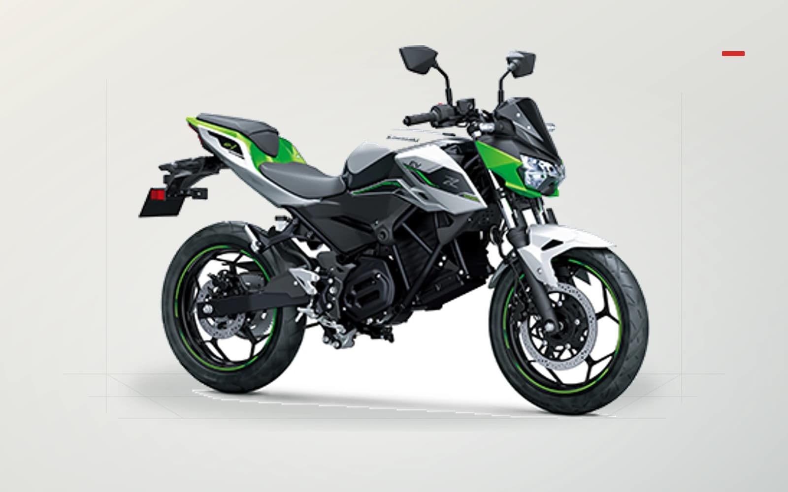 Kawasaki Z e-1 ABS в серебристо-зелёной naked-комплектации